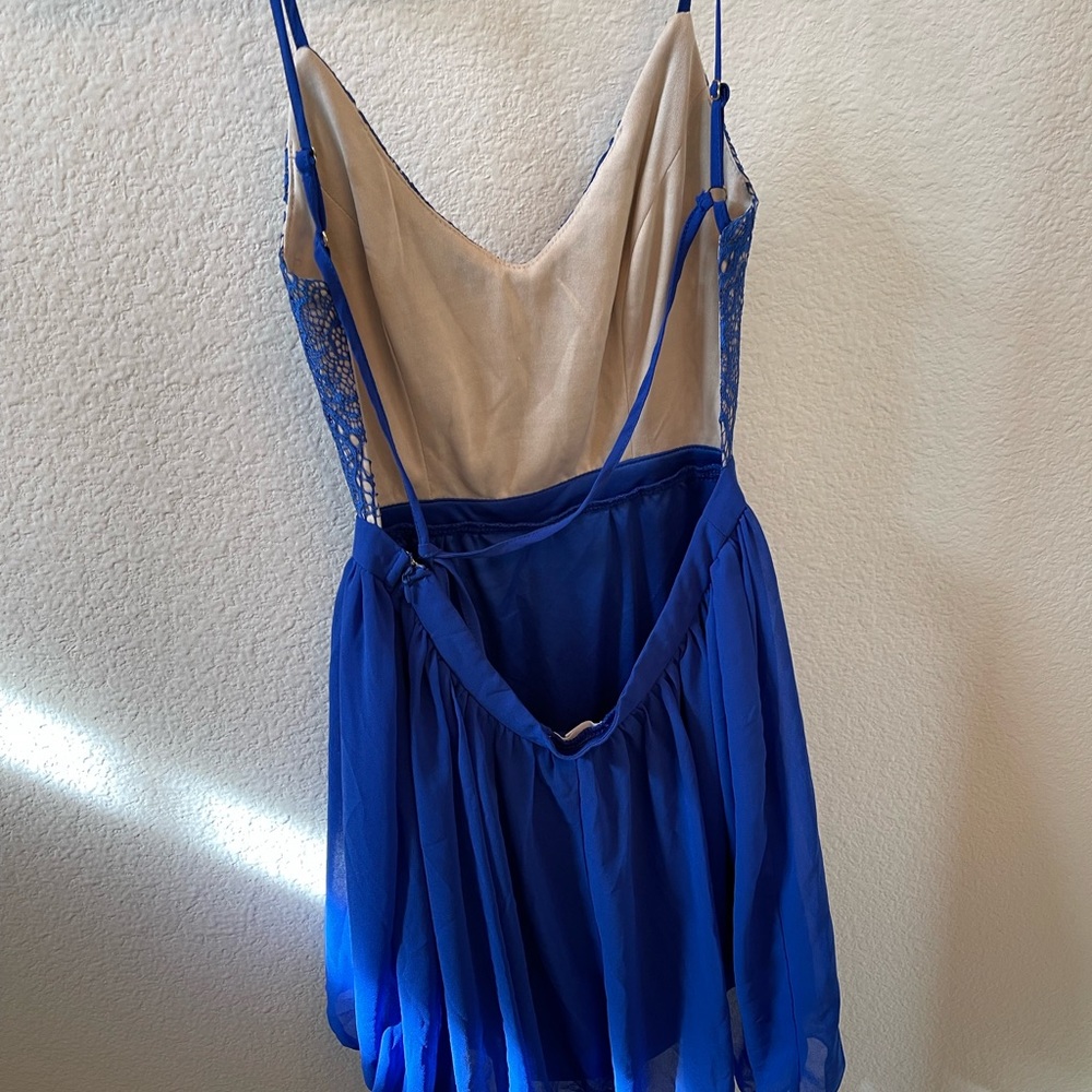 Blue Flowy Mini Dress - Picture 5 of 6